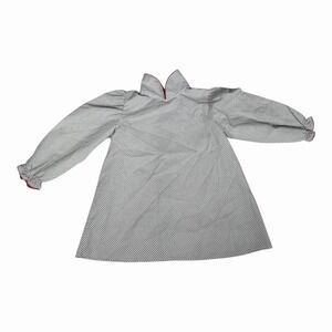 Vintage Petit Jouet Toddler Girls 4T Polka Dot Long Sleeve Shirt Back Button 60s